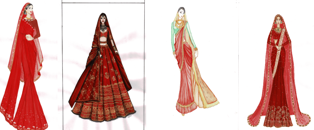 नमूना कलेजका विद्यार्थी फेसन डिजाइनरका ब्राइडल वेयर परिकल्पनाहरु