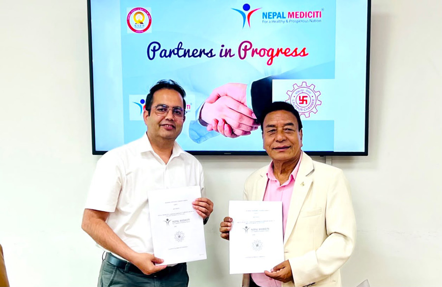 नेपाल मेडिसिटी र ललितपुर चेम्बर अफ कमर्सबीच स्वास्थ्य सेवामा सहकार्य गर्न दुई वर्षे समझदारी