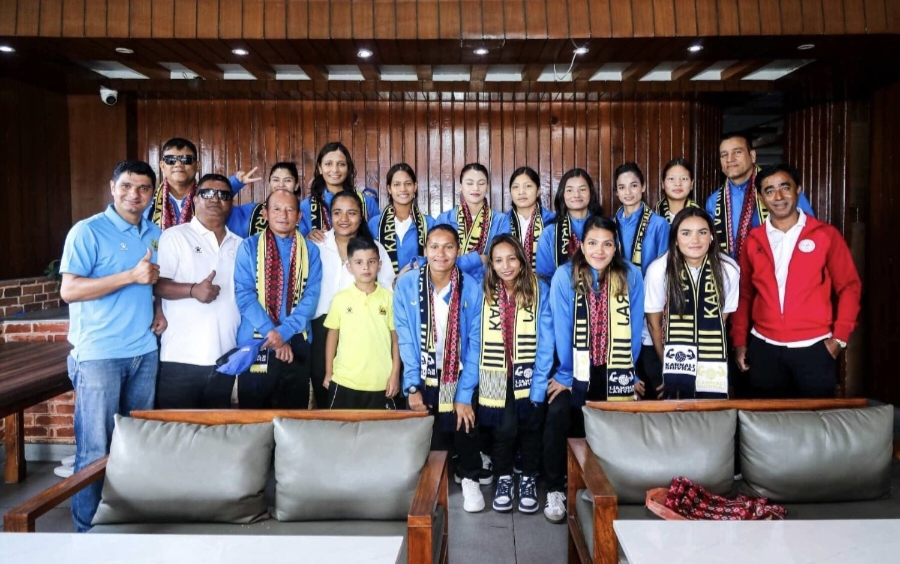 कर्णाली शिवराजद्वारा नेपाली महिला भलिबल टोलीलाई बिदाइ